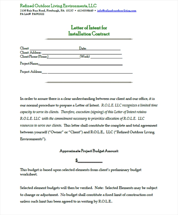 letter_of_intent Letter of Intent